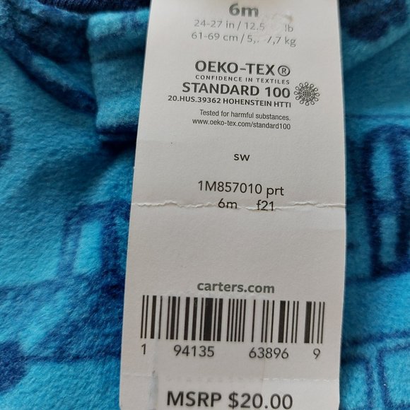 3/$20 New- Carter Baby Boys Footie Pajamas - Picture 6 of 13